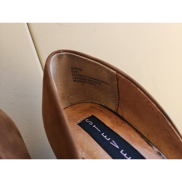 Steven Madden Women's Sumee Pump Size 7.5 Black Brown Cognac Patent Leather - Picture 6 of 11